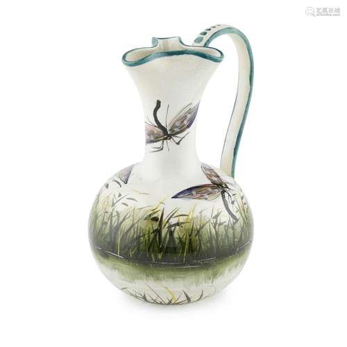 A WEMYSS WARE EWER 'DRAGONFLIES' PATTERN, EARLY 20TH CENTURY decorated by James Sharp, painted and