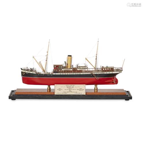 A CASED MODEL OF A LIGHTHOUSE AND BUOY TENDER PHAROS VII 1909 built by A. J. Berry Robinson, for