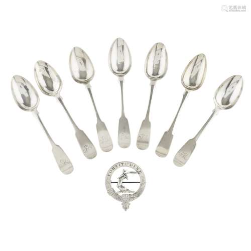 ELGIN - A COLLECTION OF SCOTTISH PROVINCIAL FLATWARE VARIOUS MAKERS to include a Fiddle Pattern