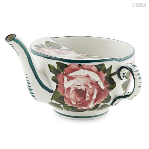 A WEMYSS WARE INVALID CUP 'CABBAGE ROSES' PATTERN, EARLY 20TH CENTURY printed retailer's mark T.