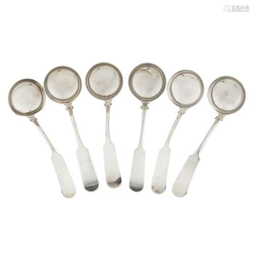 DUNDEE - A SET OF SIX SCOTTISH PROVINCIAL TODDY LADLES ALEXANDER CAMERON (PROBABLY) with