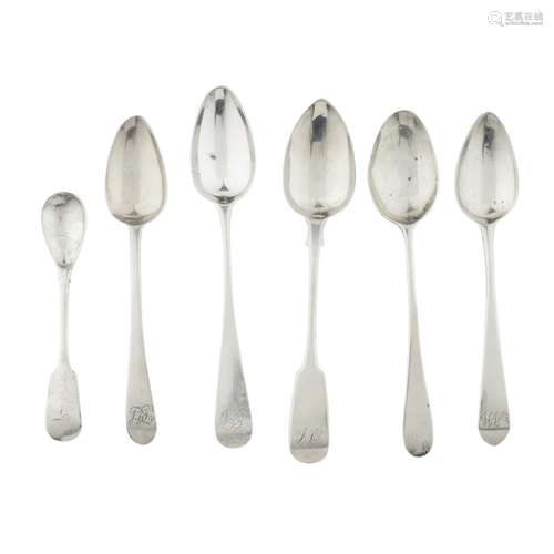 ABERDEEN - A COLLECTION OF SCOTTISH PROVINCIAL TEASPOONS VARIOUS MAKERS to include William Byers;