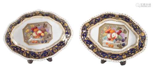 A pair of Derby oval dishes