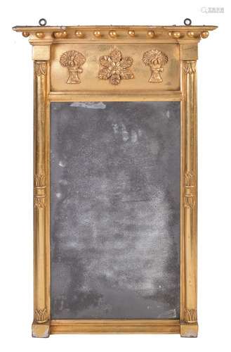 A late George III giltwood and composition pier mirror