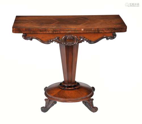 ϒ A William IV rosewood card table