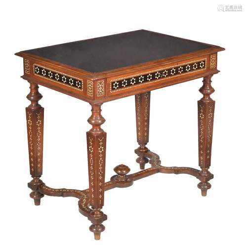 ϒ An Italian walnut and certosina inlaid side table