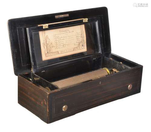 ϒ A Swiss rosewood and simulated rosewood musical box, S. Troll Fils