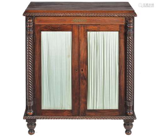 ϒ A Regency rosewood and metal mounted side cabinet