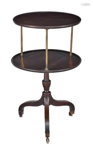 A late George III mahogany two tier dumb waiter