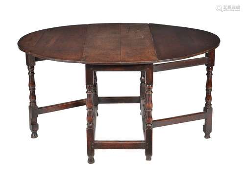 An oak drop leaf table