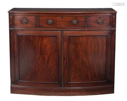 A Regency mahogany bowfront side cabinet