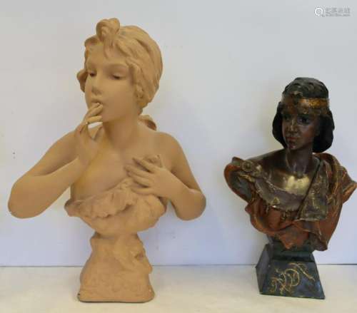 2 Antique Terracotta Busts .