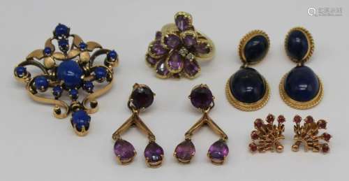 JEWELRY. Assorted Gold and Colored Gem Grouping.