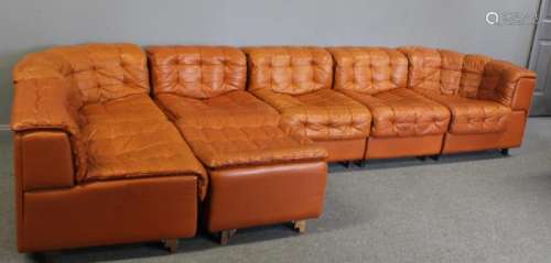 DE SEDE Leather Sectional Sofa and Ottoman