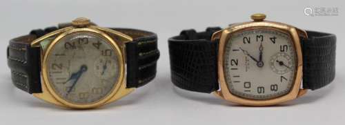 JEWELRY. Grouping of (2) Waltham Gold Watches.