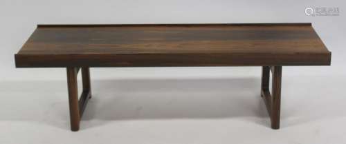 MIDCENTURY. Signed Rosewood Bench