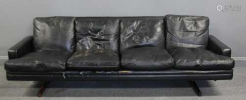 MIDCENTURY. Frederick Kayser Signed Leather Sofa.