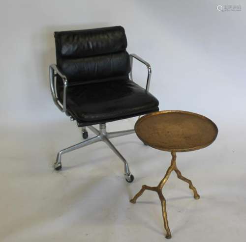 MIDCENTURY. Swivel Chair And Gilt Metal