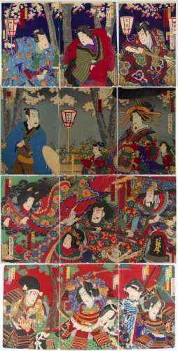 Group of Kabuki Prints Incl. Kunichika.