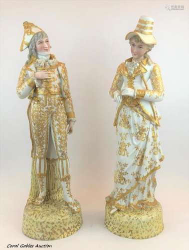 Pair of biscuit sculptures