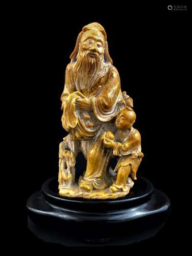 Antique 19 century Chinese Soapstone Sculpture