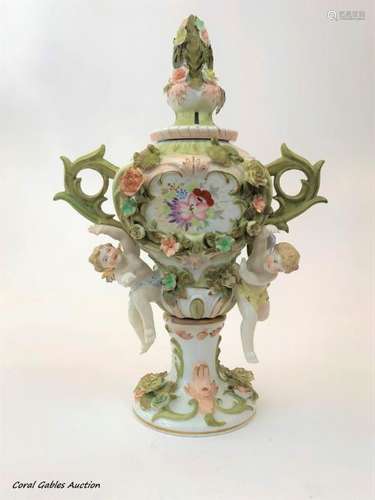 German Sitzendorf Porcalin Urn