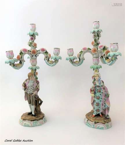 Pair of Meissen Candelabras