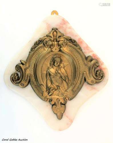 Religious brass plaque