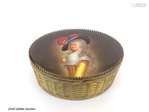 Bronze and porcelain box