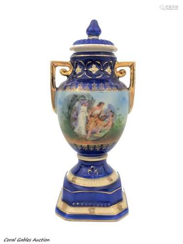 Royal Vienna style porcelain vases