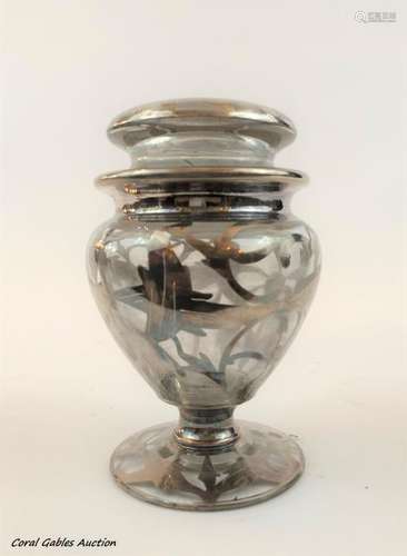 Antique piece of glass with sterling silver