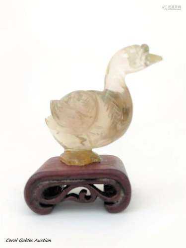 Chinese Rock Crystal Carved Goose