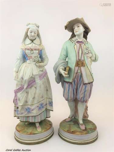 Antique pair of biscuit