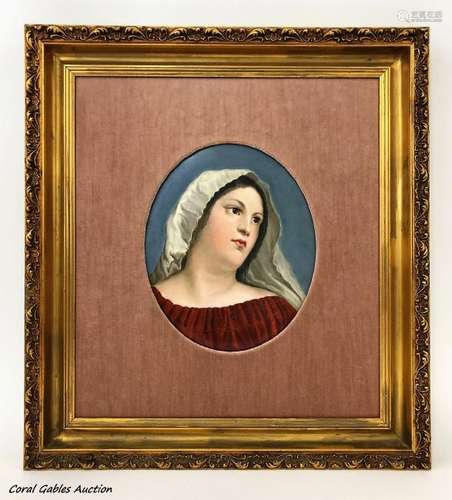 Religious porcelain plaque