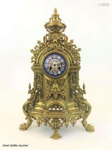 Bronze clock with sevre-style dial