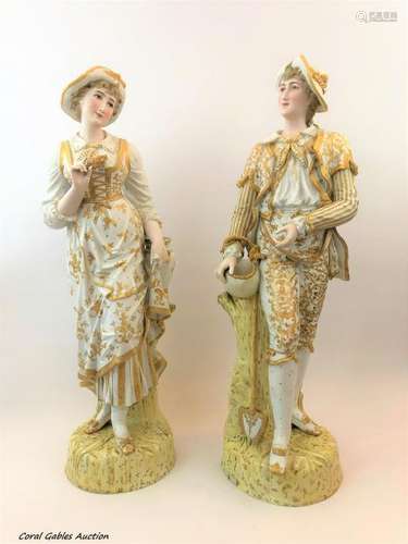 Antique pair of biscuit