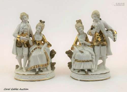 Pair of porcelain Capodimonte figures