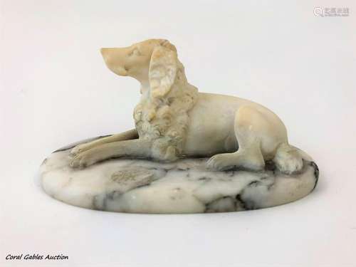 Marble sculpture of a dog