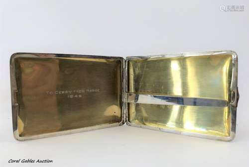 Antique sterling silver card holder signed Napier