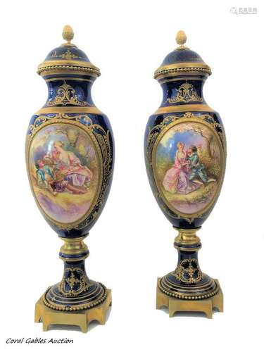 Pair of antique sevres of the 19th century