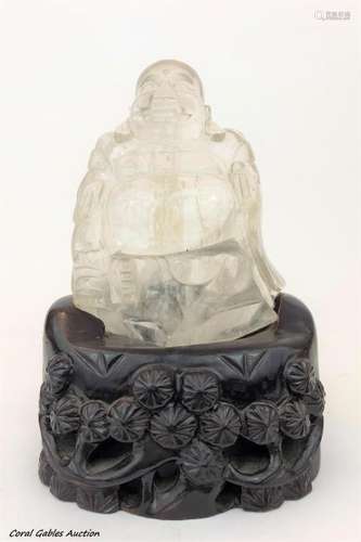 Antique Chinese Buddha carved rock crystal.