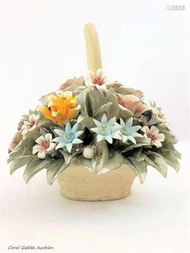 Capodimonte style flower basket