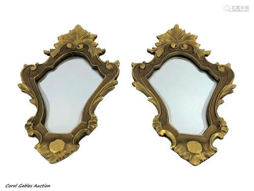 Pair of Italian wooden mirrors