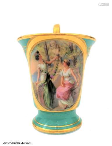 Royal Vienna Style Hand Painted Cup