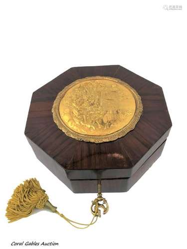 Wooden and bronze box