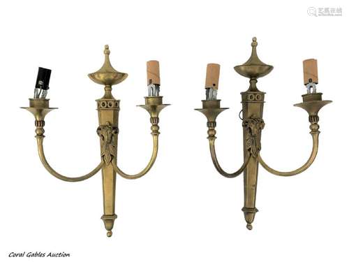 Pair of bronze imperium sconces.