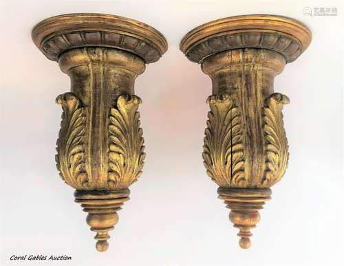 Pair of Gilt Wood Brackets