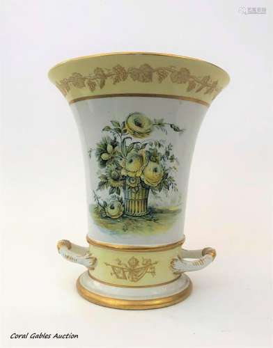 Italian porcelain vase. Signed A. Mottahedeh design.