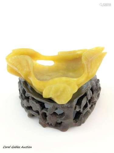 Chinese Hand Carved Agate Ashtray