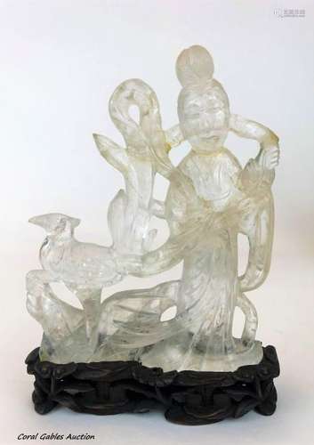 Antique Chinese carve rock crystal sculpture